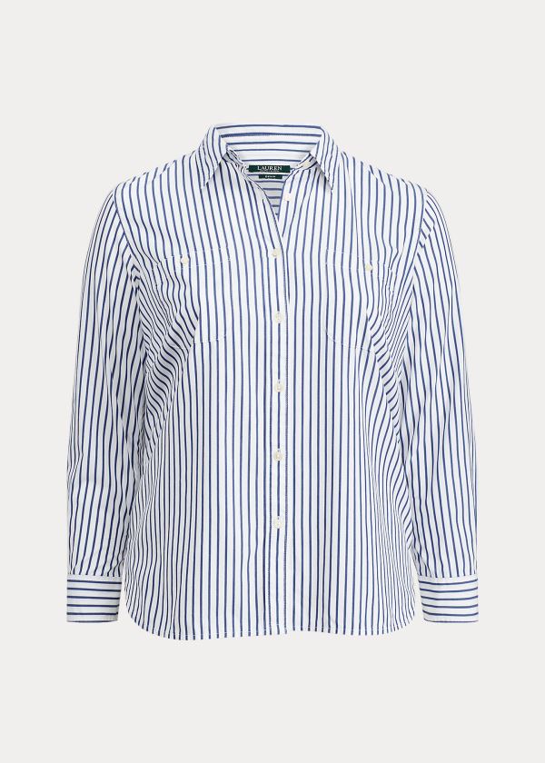 Women's Ralph Lauren Striped Cotton Shirts | 263107RGM